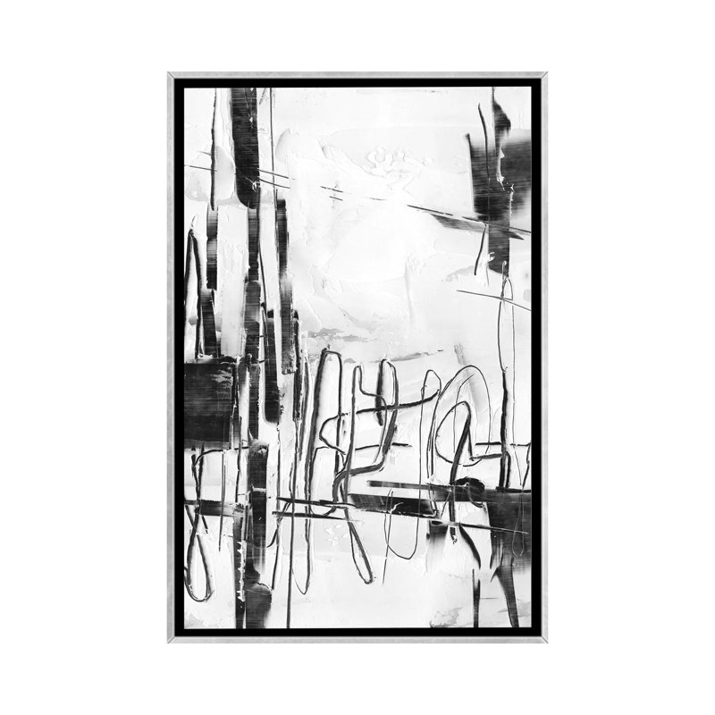 «Polar Storm I» par Ethan Harper - reproduction d'art, H 48 po x l 32 po x P 1,5 po, Toile avec cadre argenté, Pas de tapis