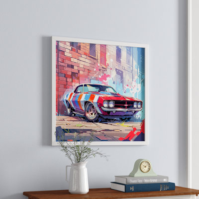 Graffiti Muscle Car I - Car Muscle Car Framed Canvas Print Wall Art