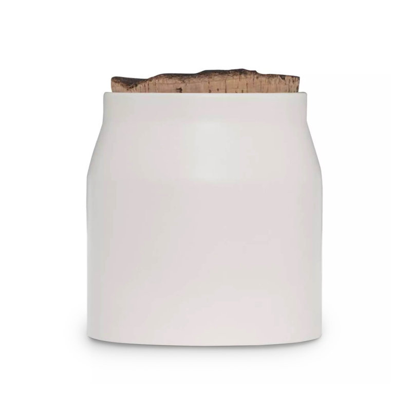 Tower Natural Life Small Ceramic Storage Jar with Weathered Cork Lid crafted from Sustainable and Natural Materials, White