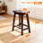 Bar Stools Set of 2, Wooden Saddle Stools 24 Inch Heigh-796756254