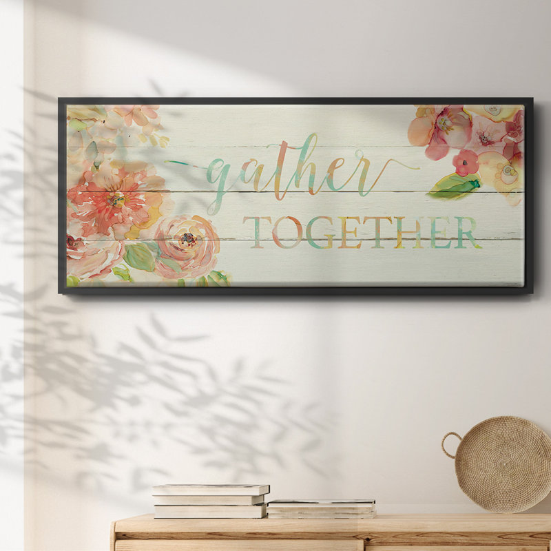 «Gather Together», toile encadrée, H 12 po x l 30 po