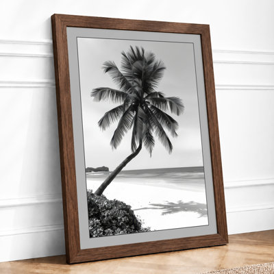 Leaning Palm Coastal - Framed Print