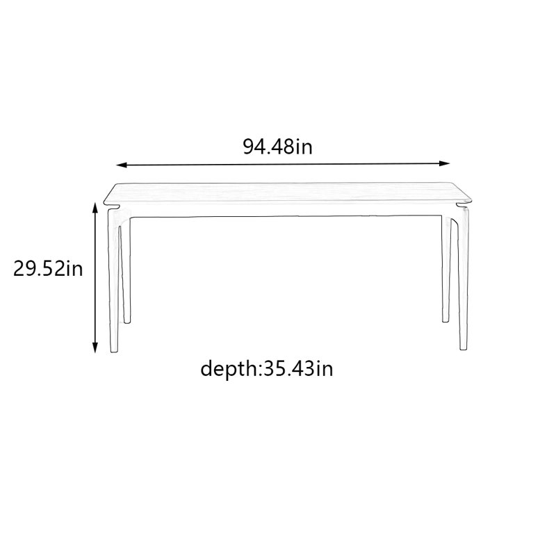 Dougray, 29.52"H x 94.48"L x 35.43"W