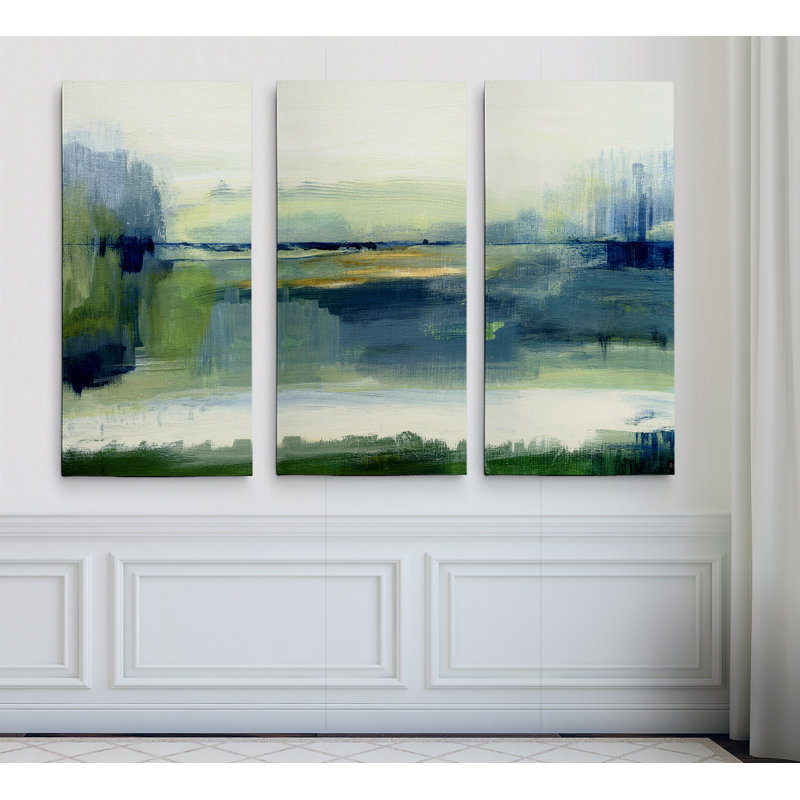 « glistening pré », image multi-pièces sur toile tendue, H 24 po x l 36 po x P 1,5 po