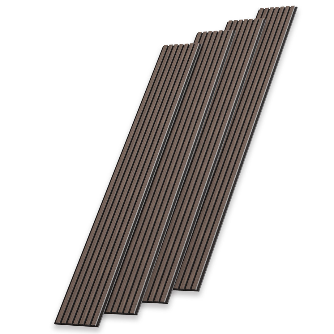 4pc x 94.5" x 12.6" 3D Acoustic/Soundproof Wood Slat Wall Panel Decorative Shiplap Panels (33 sq.ft) COMFORTHOMI 