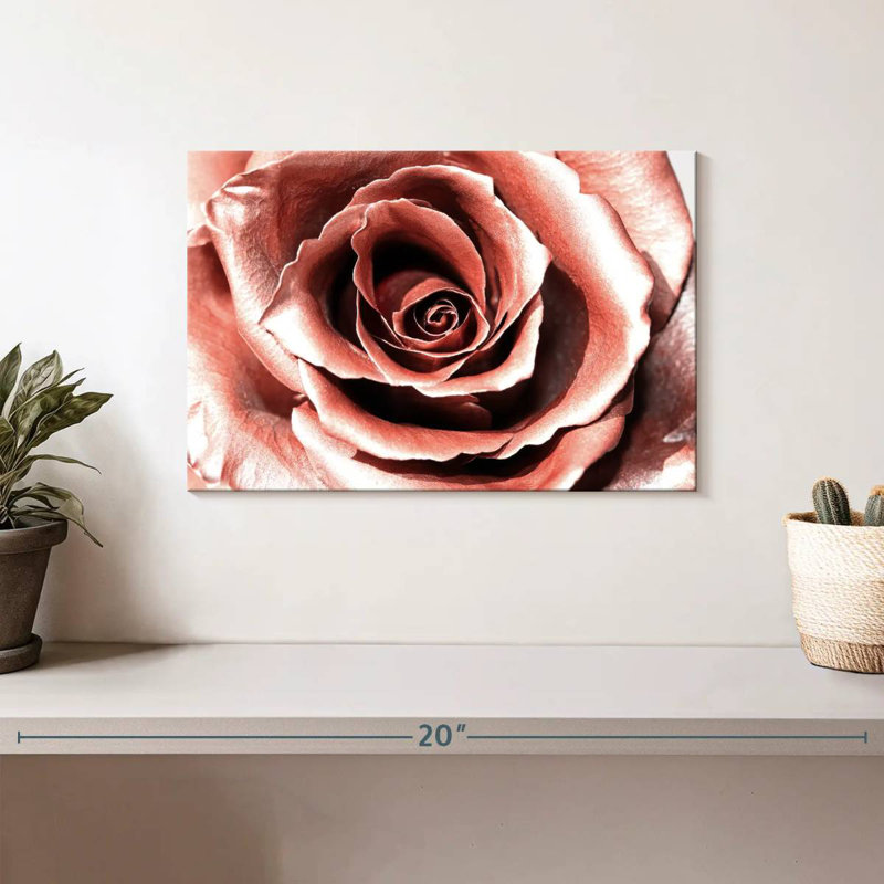 Fleur Harnek or rose, H 8 po x l 12 po