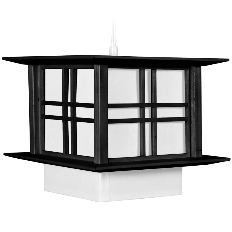 Luminaire suspendu rectangulaire unique à 1 lumière Shivers, Noir