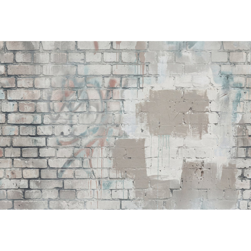 Papier peint mural en brique avec maçonnerie exposée amovible, Texturé non collé, 100 po x 96 po
