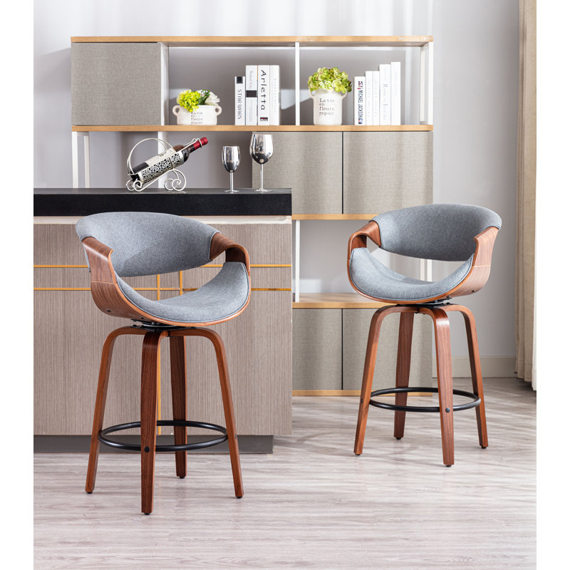 63cm Swivel Bar Stool, Drak Grey