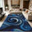 1PC Abstract Swirl Dark Blue Silver Art area rugs for Living Room, Soft and Comfortable, Suitable for all seasons, easy-to-maintain, machine washable Indoor floor mat, Under Table Farmhouse suitable for bedroom, dining area, entryway, patio, home-129450527