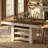 60" Counter Height Dining Table for 4, Farmhouse Large Rectangular Kitchen Table for 6 with Thick Table Top, Bar Height Dining Room Table with Deepened Wine Rack, Shelves for Kitchen, Bar, Pub-554123946