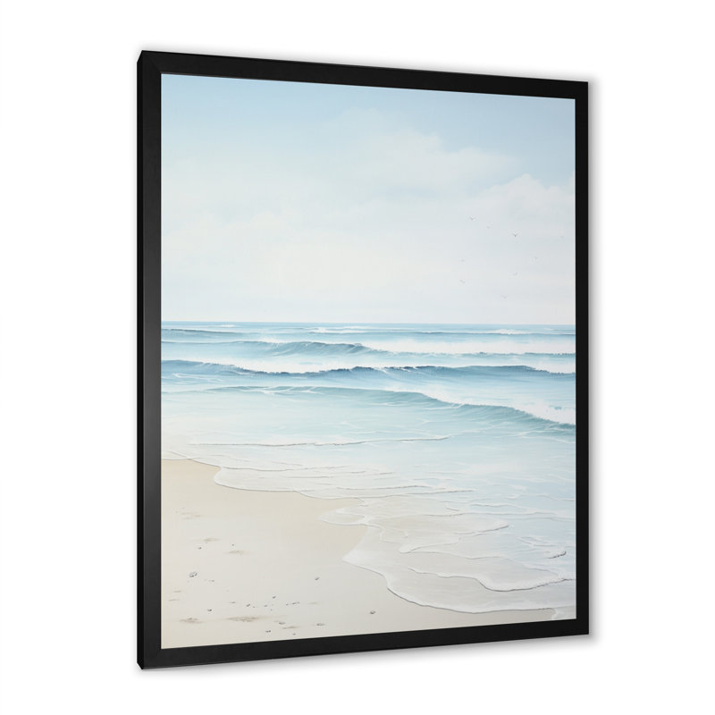 «Beach Photo Tranquil Waters I - Coastal Beach», art sur toile, H 40 po x l 30 po x P 1,5 po, Cadre simple noir