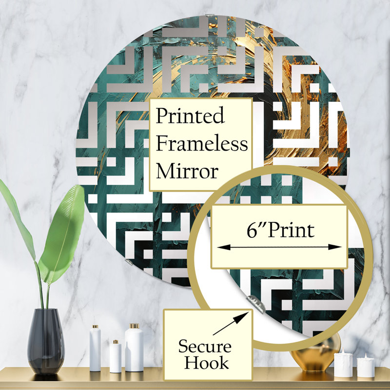 Miroir décoratif Golden Emerald Surge - Maze MIR106024 C, 31,4 po x 31,4 po