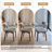4-Piece Cotton-Linen Set With Curved-Back Wooden Dining Chairs-120424363