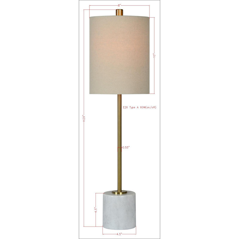 29" Zola Gold Buffet Lamp Set