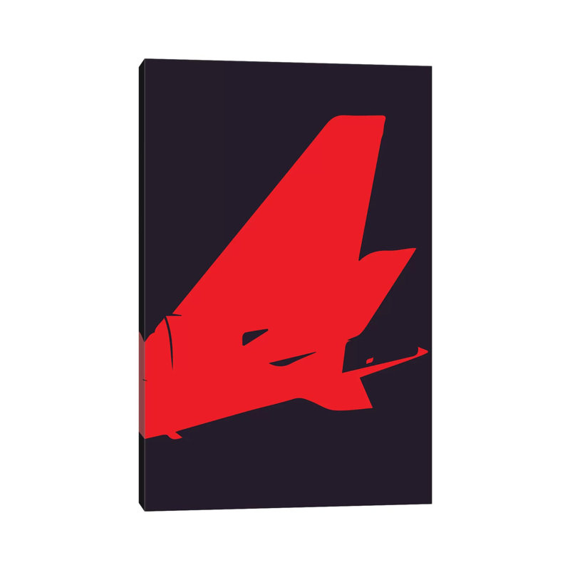 Airplane Tail by 08 Left - Wrapped Canvas Gallery-Wrapped Canvas Giclée, 20.32 cm H x 30.48 cm W