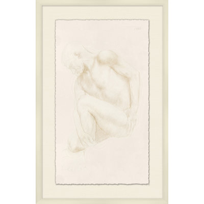 Male Nude 3' Framed Print on Glass