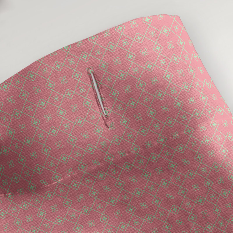Rideau de douche simple Katelyn Elizabeth, Rouge / Vert