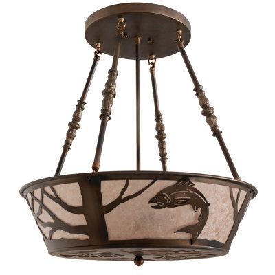 Leaping Trout 4 - Light Semi Flush Mount