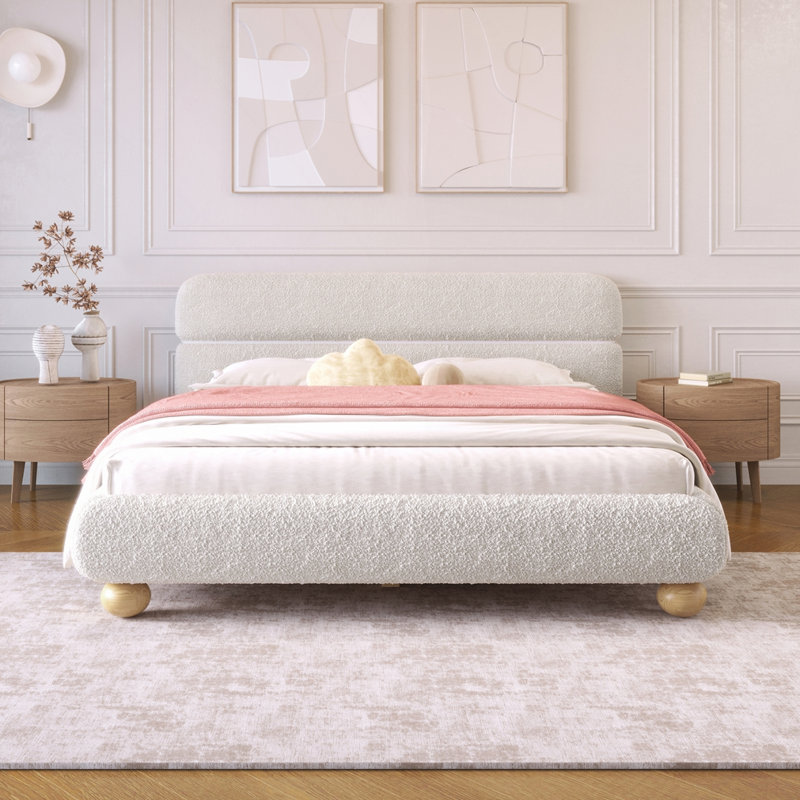 Lit rembourré en tissu molletonné Teddy