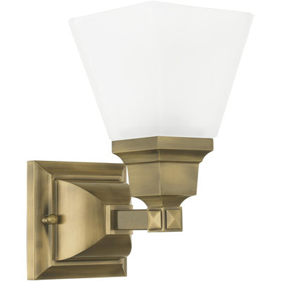 Luminaire de meuble-lavabo avec abat-jour en verre satiné - 5 pouces, 1 lumière pour salle de bain moderne