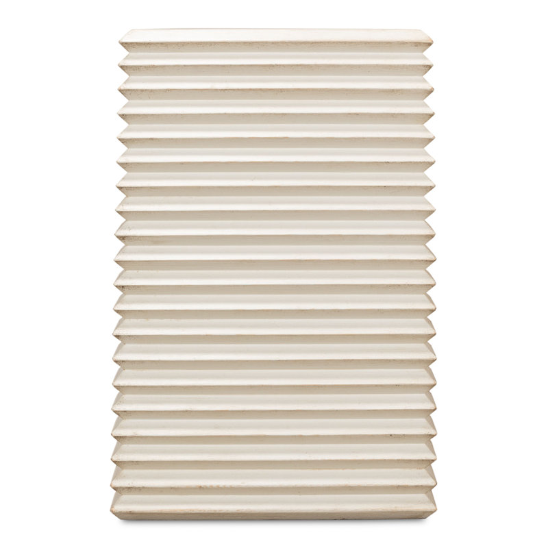 Stacked Solid Wood End Table, Antique White