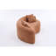 Canapé modulaire courbé en S en chenille: double profondeur (21,3 po et 26,8 po), rose corail, sans assemblage, compact pour les petits espaces, 400 lb, L 66,9 po-1027617907