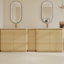 Ensemble de meuble-lavabo double autoportant 92 po avec lavabos en céramique et tablettes réglables 92 po