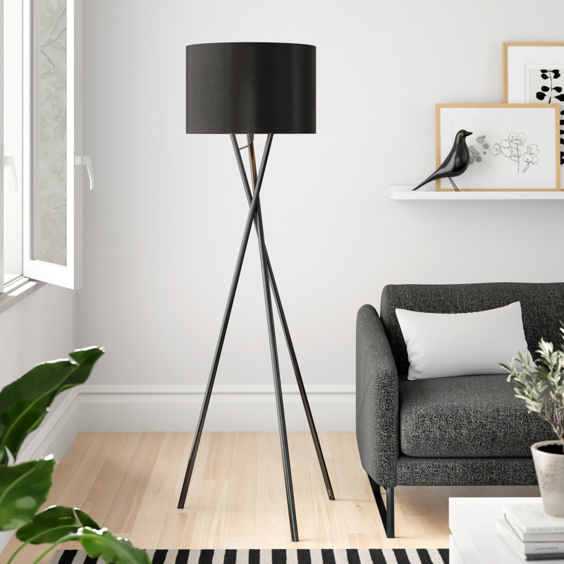 Sammy 160cm Tripod Floor Lamp, Black