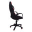 Chaise de bureau, jeux, hauteur réglable, pivotant, ergonomique, accoudoirs, bureau d'ordinateur, travail, tissu noir et rouge, métal noir, contemporain, moderne