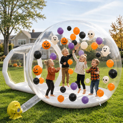 13 FT PVC Inflatable Bubble Balloon House with Tunnel & Blower, Clear Bubble Tent for Kids Parties, Birthdays, Weddings & Backyard Events