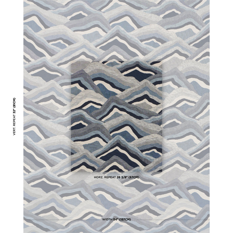 Tissu Avala Hills, Bleu