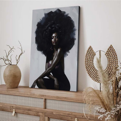 Cadre photo en bois pour femme afro-américaine