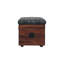 Coffre de rangement en cuir noir