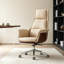 Chaise de bureau simple en similicuir réglable-132936294