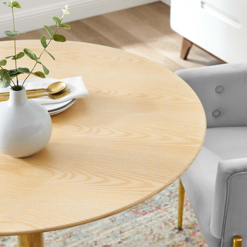 Table de salle à manger Modway Verne, Naturel, L 40 po x L 40 po