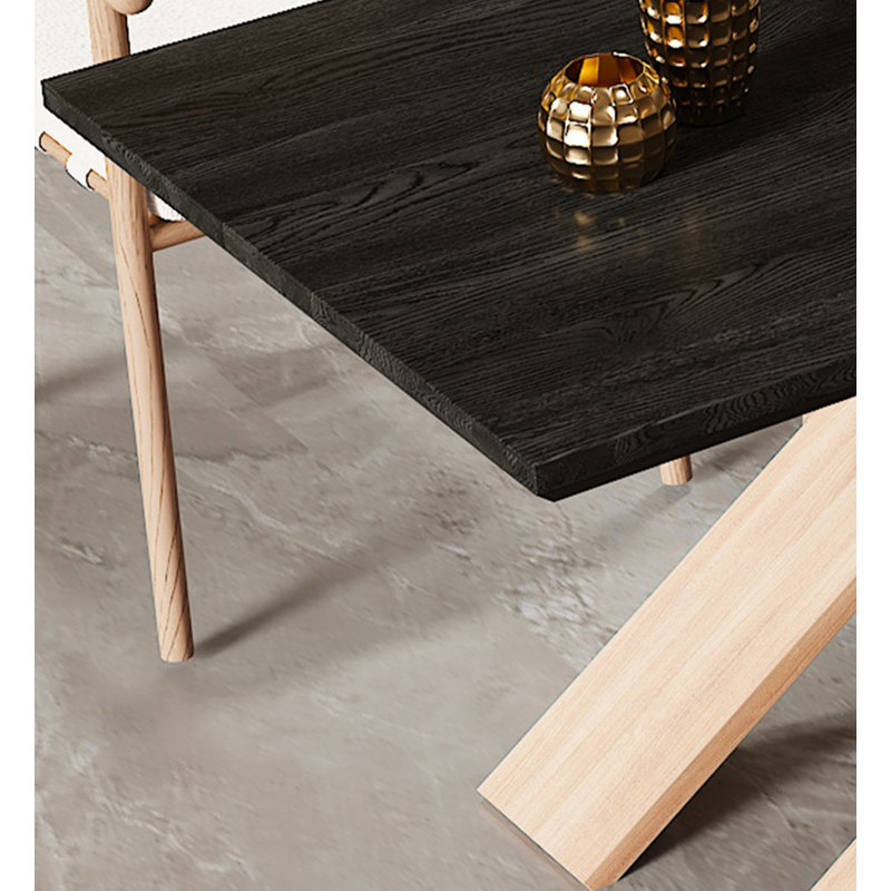 Japanese-style Creative Rectangular Solid Wood Dining Table, 29.53" H x 55.12" L x 27.56" W