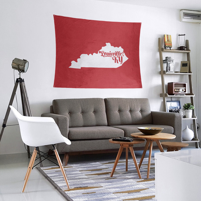 Tapisserie murale louisville kentucky, H 51 po x l 60 po, Rouge