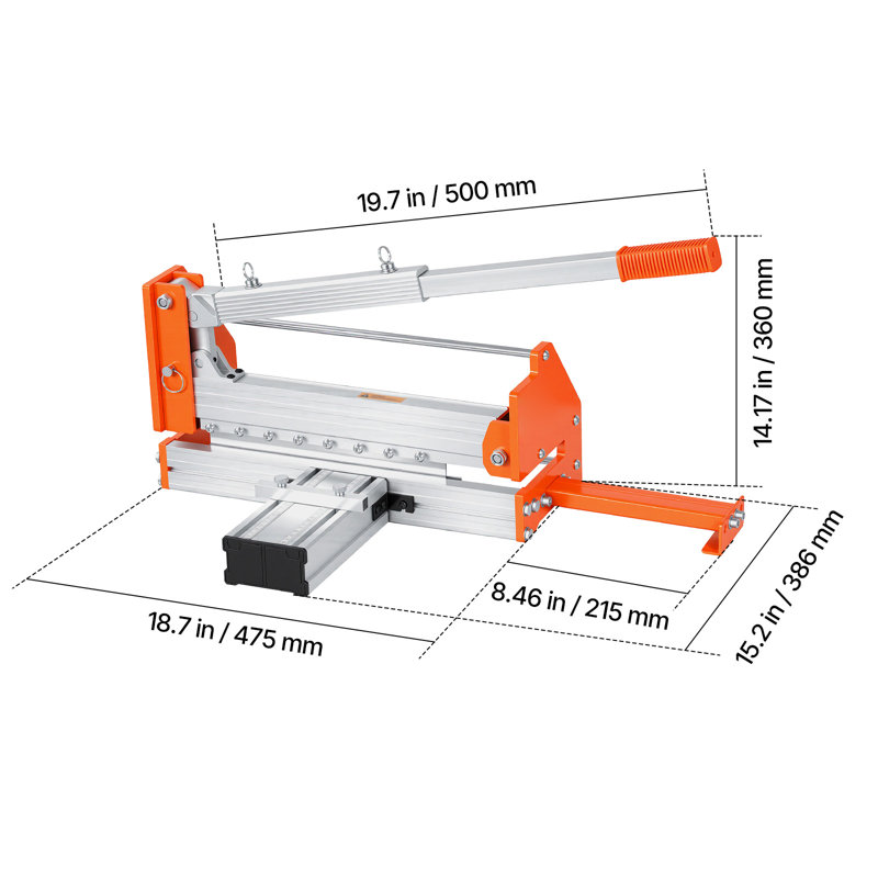 12 inch Vinyl Floor Cutter, 12mm Thick Laminate Flooring Cutter with Upgraded Labour-Saving Aluminum-Alloy Lever, Telescoping Support Plate, Cuts Certain Engineered Wood, LVT, VCT, SPC, LVP, WPC