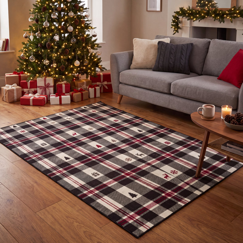 Tapis de Noël moderne Kahta, Rectangle 2'7" x 4'11"