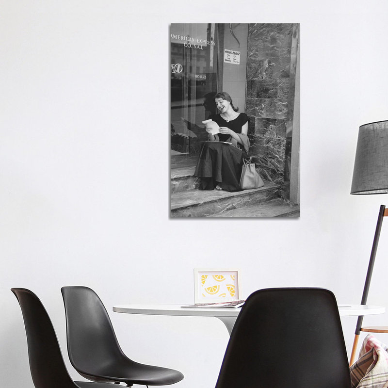 American Girl Series At American Express Office (Florence, Italy 1951) by Ruth Orkin - Print on Canvas, Wrapped Canvas