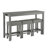 59-Inch Multifunctional Bar/Dining/Sofa Table Set Built-in 2 AC Outlets + 2 USB Ports 3 Linen-Upholstered Stools 4-Piece Set for Living Room, Dining & Kitchen 250lbs Weight Capacity per Stool-1047837151