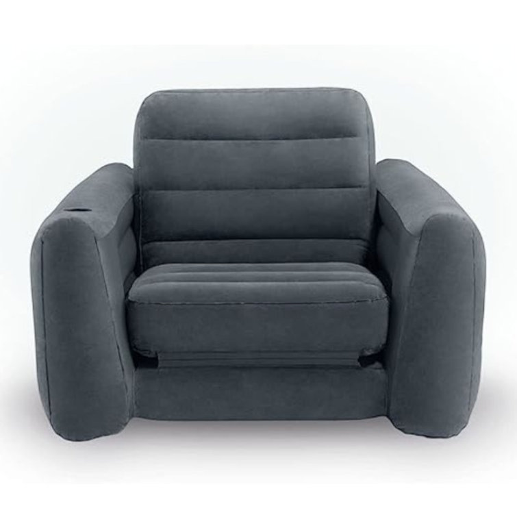 Intex Inflatable Pull Out Sofa Chair Sleeper 26" with Built-in Cupholder