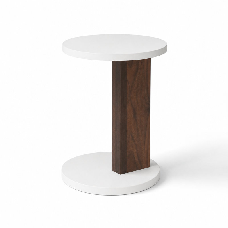 C-Shaped End Table Space-Saving Small Side Table for Couch Multi-Functional Sofa Table with Sturdy Durable Frame