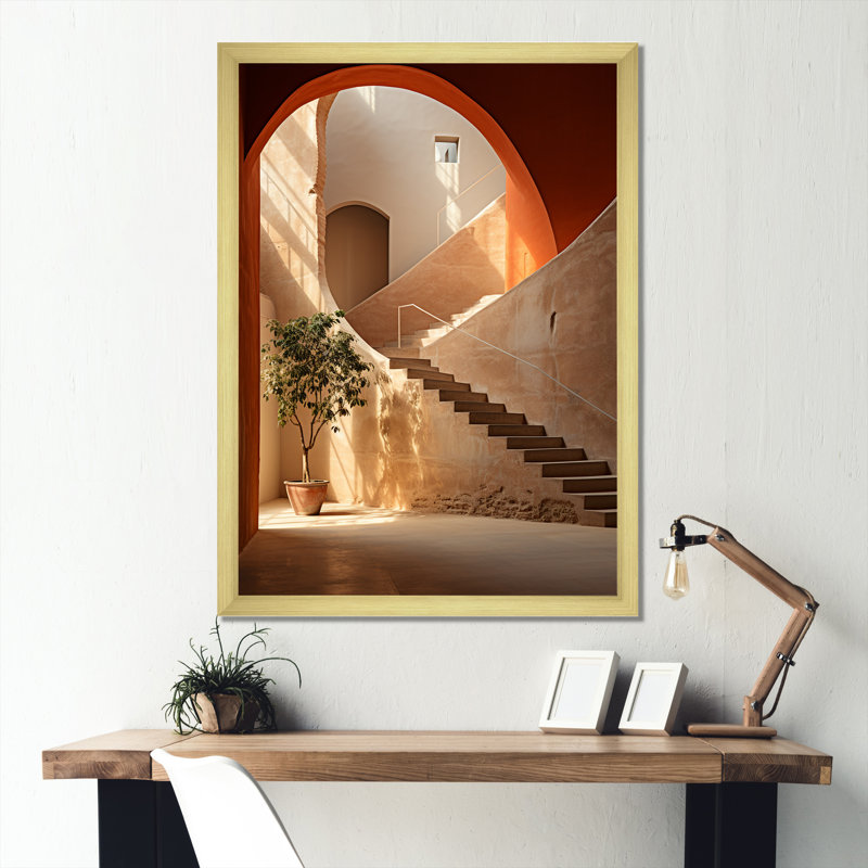 Reproduction d'art sur toile, "Mimalisme", H 44 po x l 34 po x P 1,5 po, Cadre doré simple