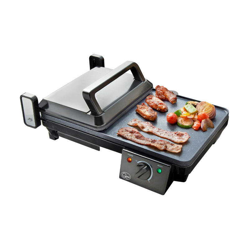 Quest 0cm Smokeless Non Stick Electric Grill & Panini Press with Lid