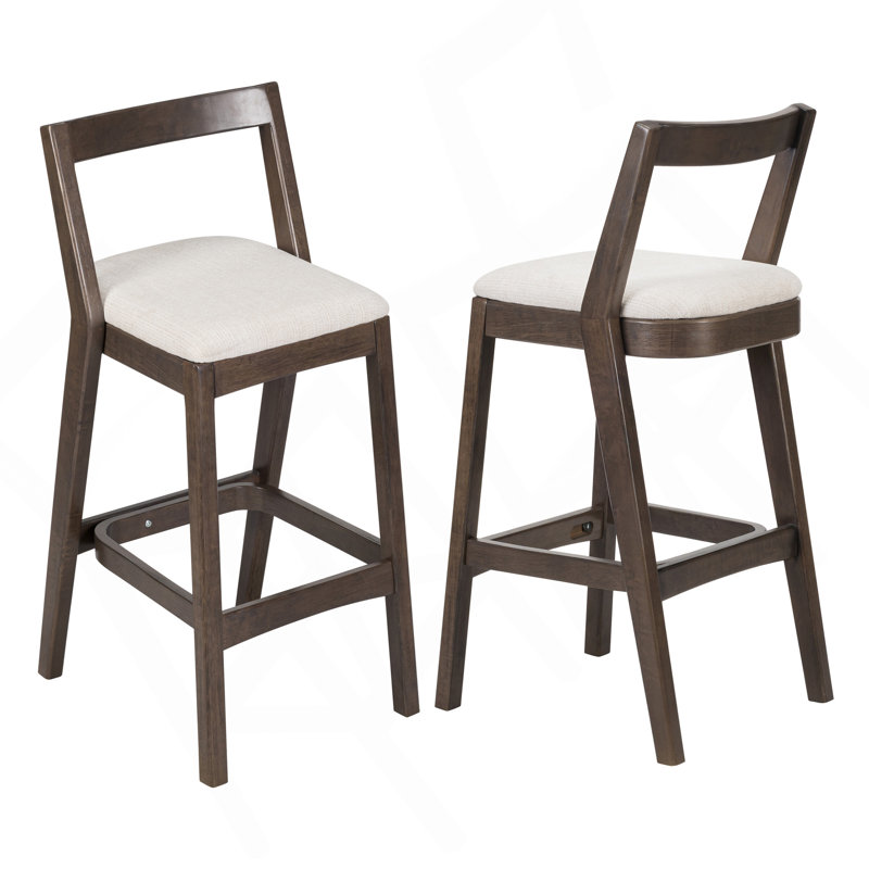 Ensemble de 2 tabourets de bar Jasper, Marron foncé