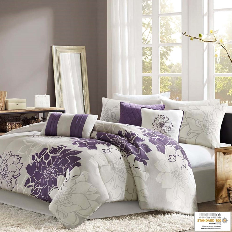 Ensemble d'édredon Simple / Simple TG, Édredon de très grande taille et 6 pièces suppl, Mauve