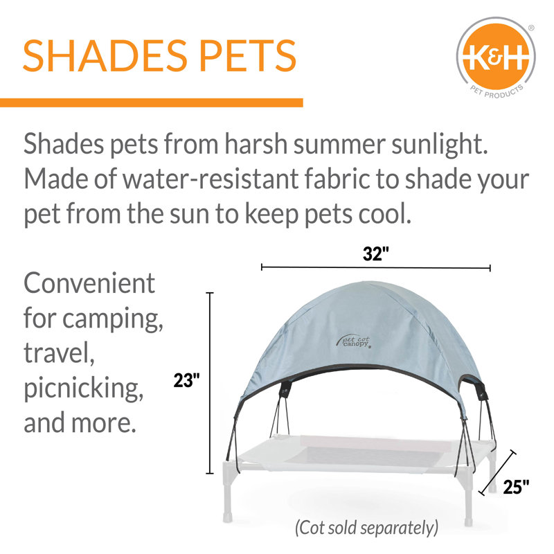 Outdoor Pet Bed Accessory, Medium (23" H x 25" W x 32" L), Gray