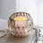 4-pack Glass Candle Holders – Oval Cutout Text, Elegant Decor, For Home Dining Room/bathroom/mantle Floral Arrangement Displays-166414603
